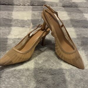 Elegant Tan Slingback Heels